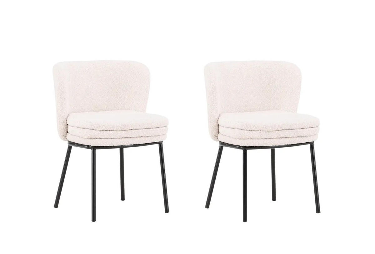 STOLSET 2 styck kan torkas av   svart, vit  - vit/svart, Modern, metall/textil (47/77/57cm) - Livetastic