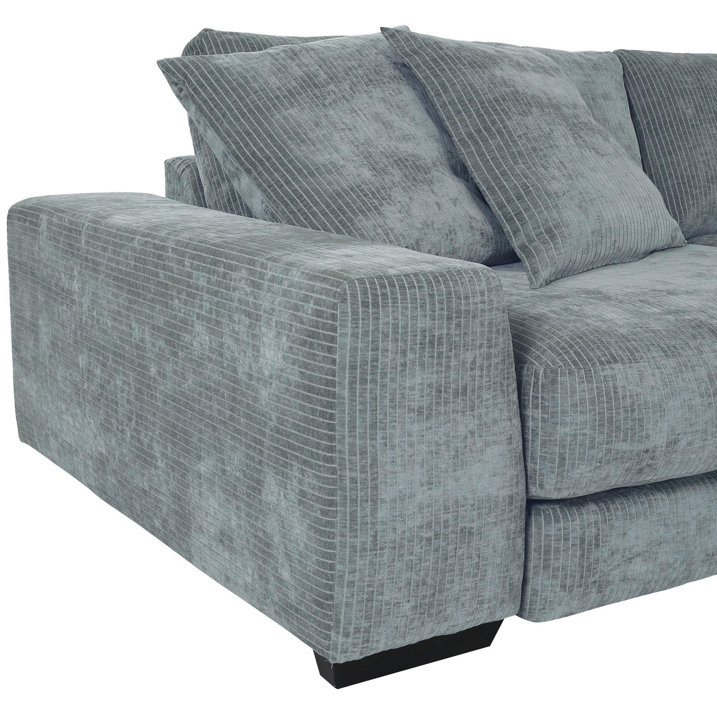 Thumbnail - Carryhome Ecksofa, Grau, Textil, Buche, massiv, 3-Sitzer, Füllung: Polyetherschaumkern, Ottomane rechts, seitenverkehrt ...