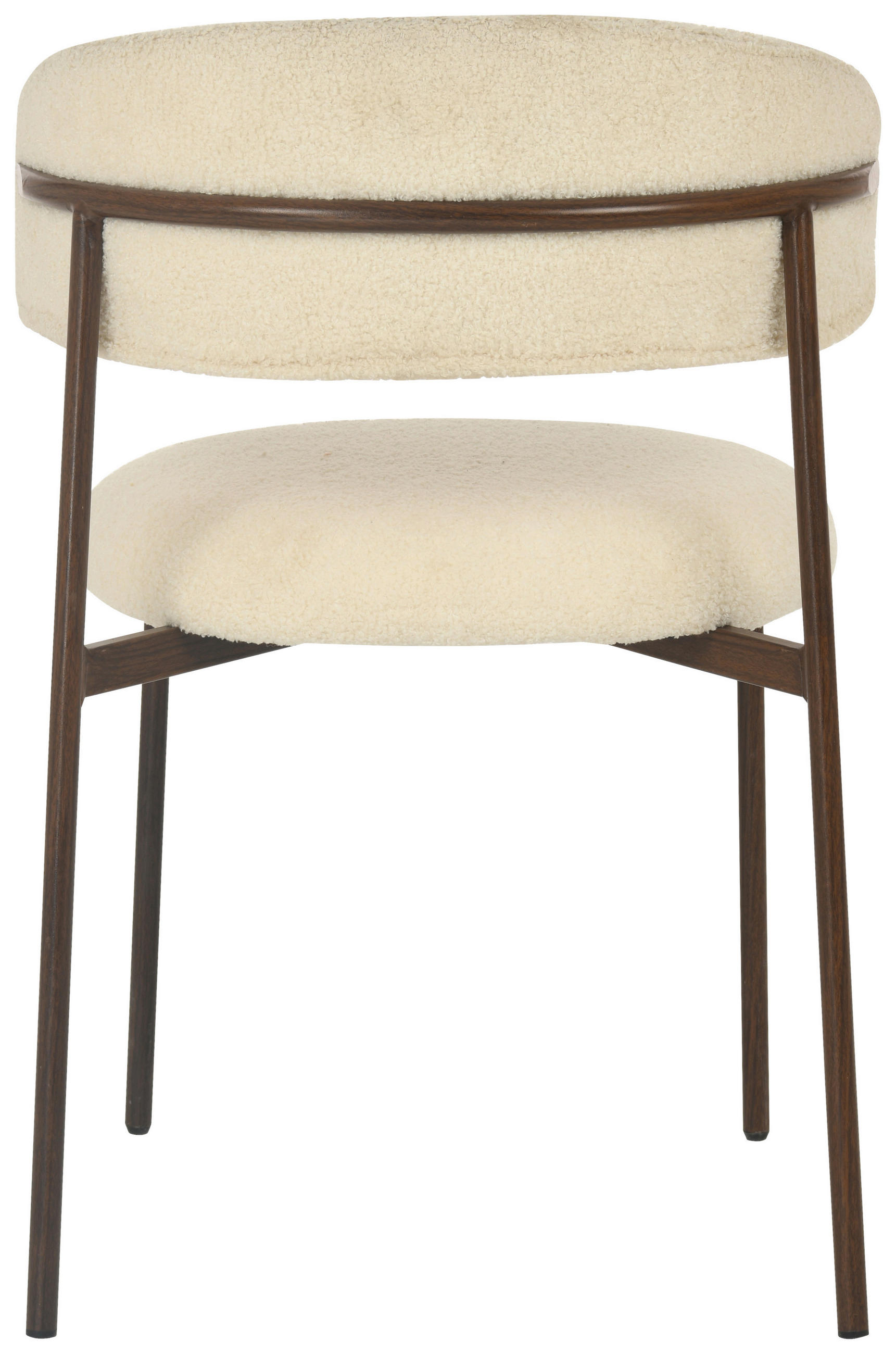 STUHL  in Eisen Teddystoff Holz, Metall, Textil  - Walnussfarben/Weiß, MODERN, Holz/Textil (55/78/58cm) - MID.YOU