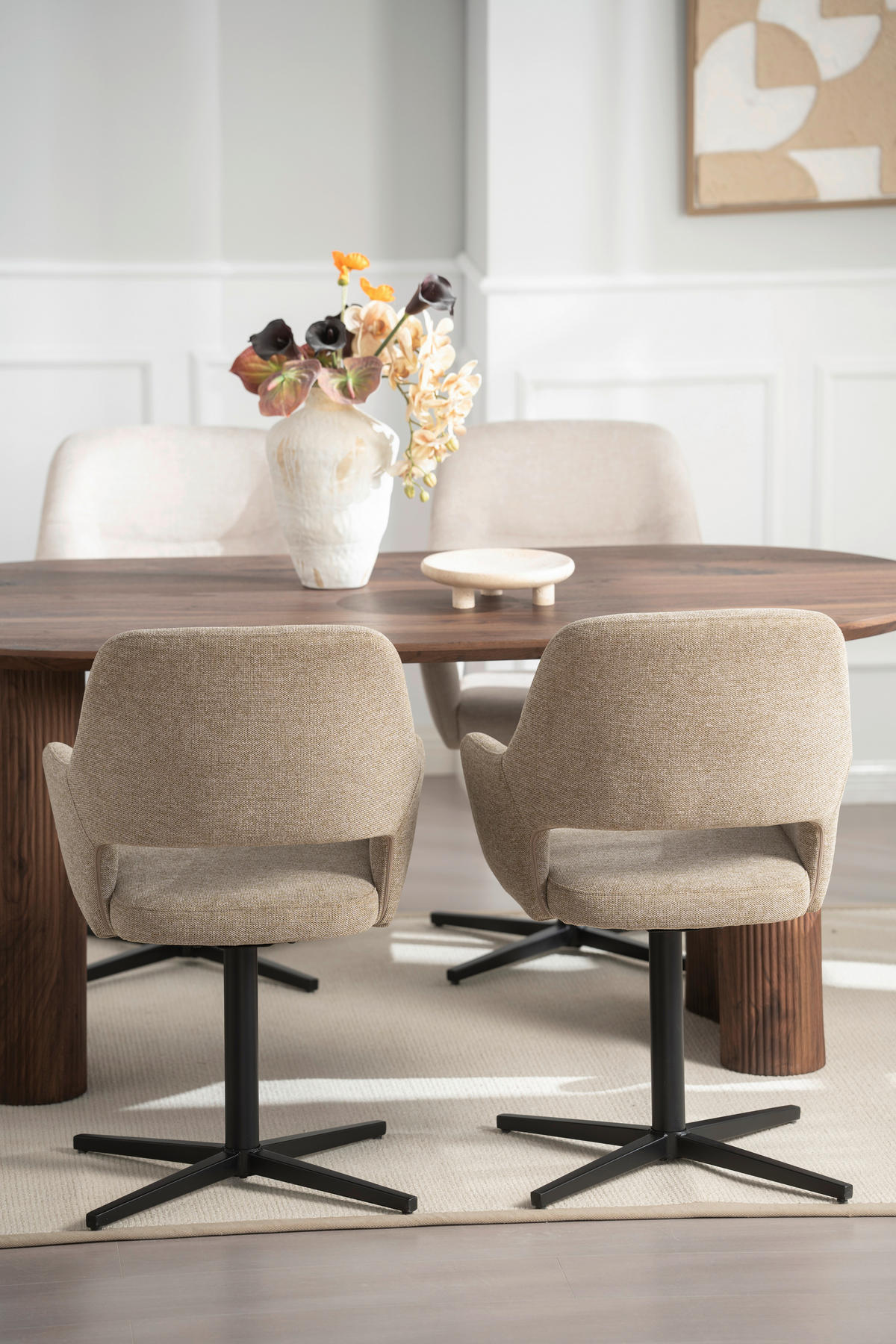 NASLANJAČ, les, kovina, tekstil rjavosiva  - rjavosiva/črna, Moderno, kovina/tekstil (56/86/63cm) - MID.YOU