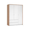 DREHTÜRENSCHRANK 149/202/58 cm 3-türig Eichefarben, Weiß  - Eichefarben/Silberfarben, KONVENTIONELL, Holzwerkstoff/Metall (149/202/58cm) - Boxxx