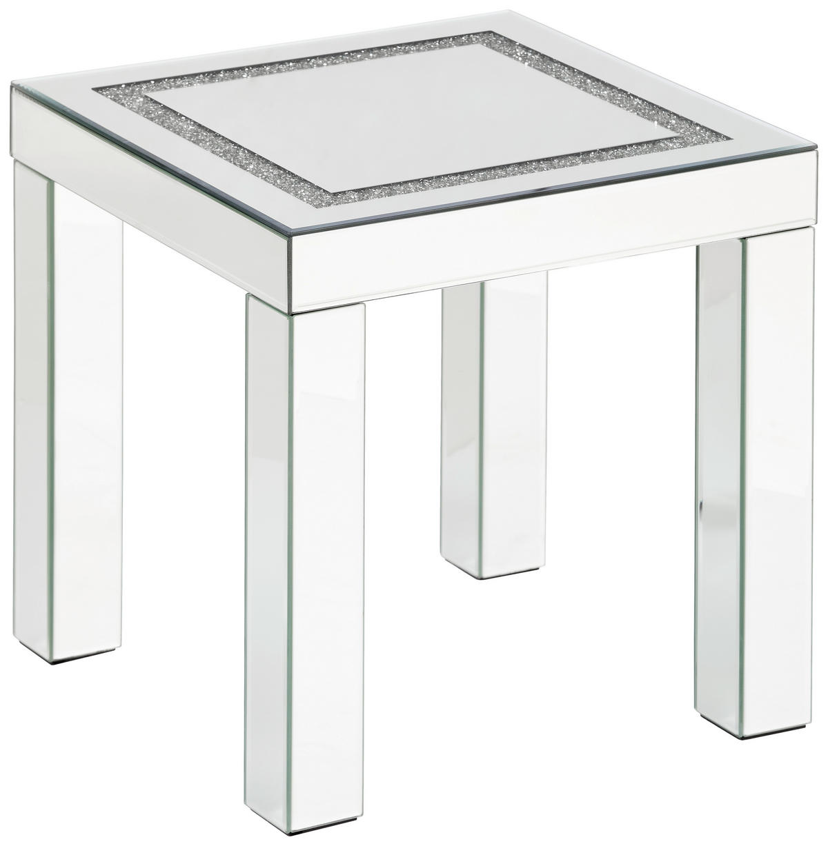 BEISTELLTISCH 40/40/40 cm Silberfarben quadratisch  - Silberfarben, Trend, Glas/Holzwerkstoff (40/40/40cm) - Xora