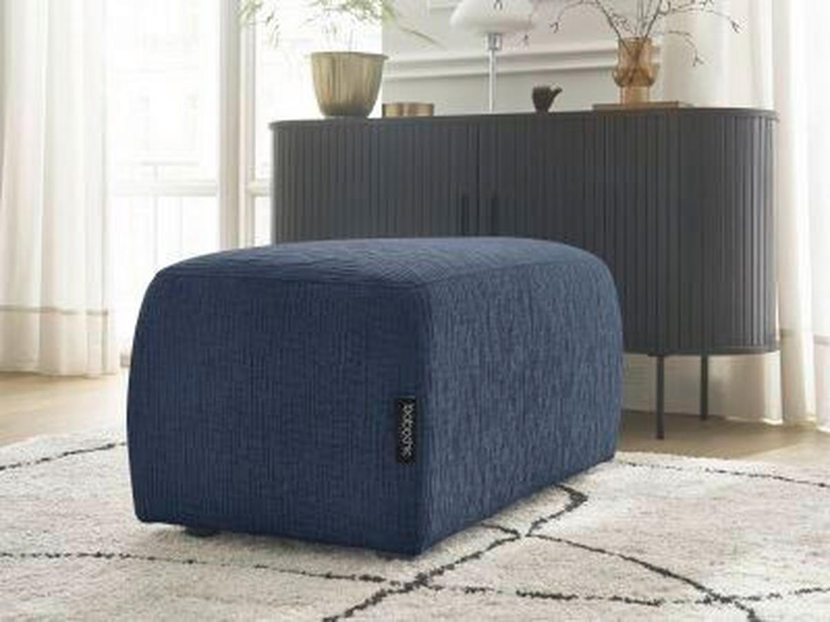 HOCKER ATILLA Struktur Dunkelblau  - Schwarz/Dunkelblau, MODERN, Kunststoff/Textil (92/44/48cm)