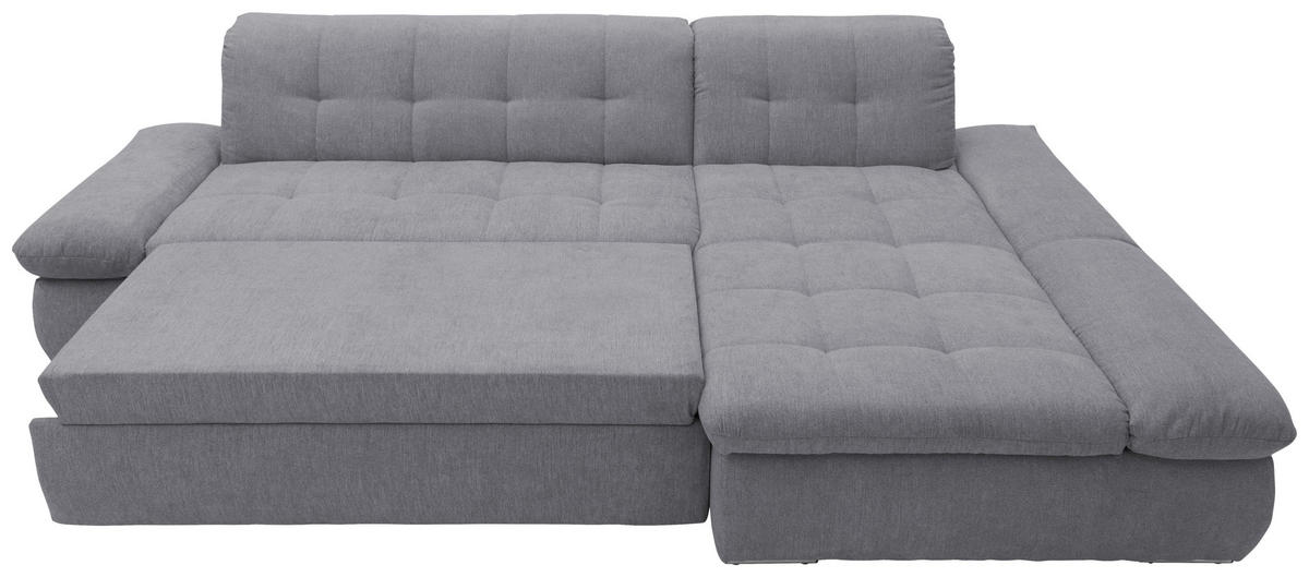 ECKSOFA Dunkelgrau Mikrofaser  - Chromfarben/Dunkelgrau, KONVENTIONELL, Textil/Metall (300/172cm) - MID.YOU