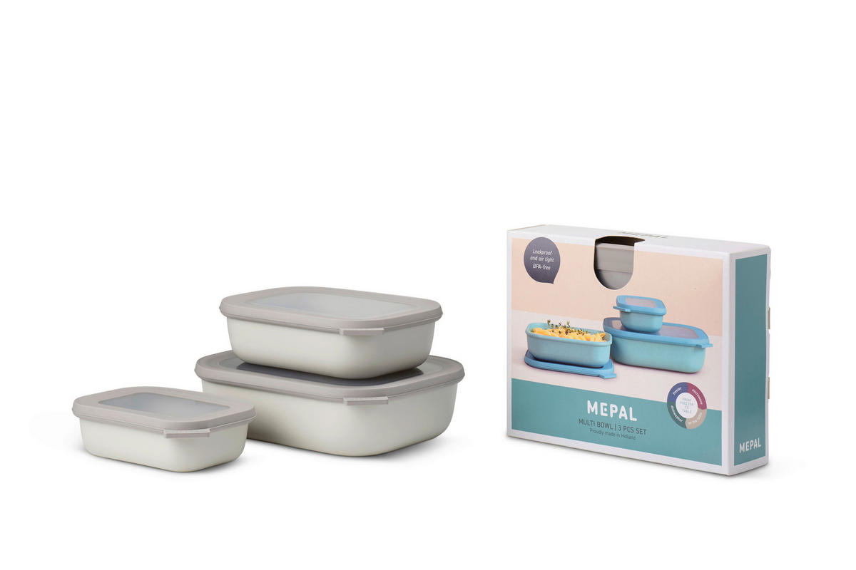 VORRATSDOSENSET 3-teilig  - Weiß, Basics, Kunststoff (25,0/20,0/7,0cm) - Mepal