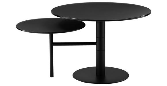 COUCHTISCH in Metall, Glas 87,5/65/45 cm  - Schwarz, Design, Glas/Metall (87,5/65/45cm) - Carryhome