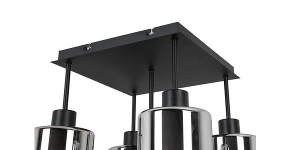 DECKENLEUCHTE Elia 36/36/40 cm  - Schwarz, Design, Glas/Metall (36/36/40cm) - Novel