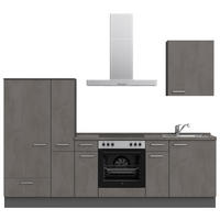 KÜCHENLEERBLOCK 270 cm   in Weiß, Schieferfarben  - Schieferfarben/Edelstahlfarben, MODERN, Holzwerkstoff/Metall (270cm) - Nobilia