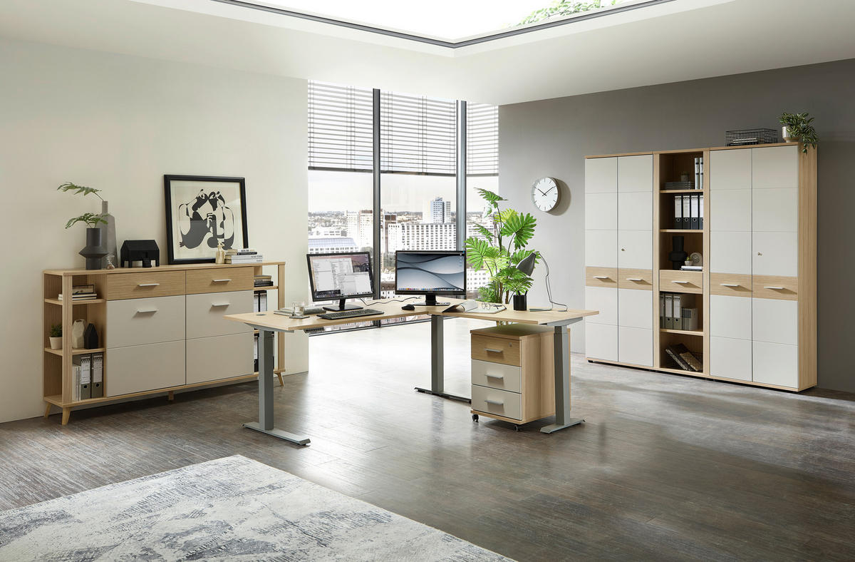 ARHIVSKA OMARA  barve hrasta, kašmir  - kašmir/barve hrasta, Konvencionalno, leseni material (75/200/38cm) - Stylife