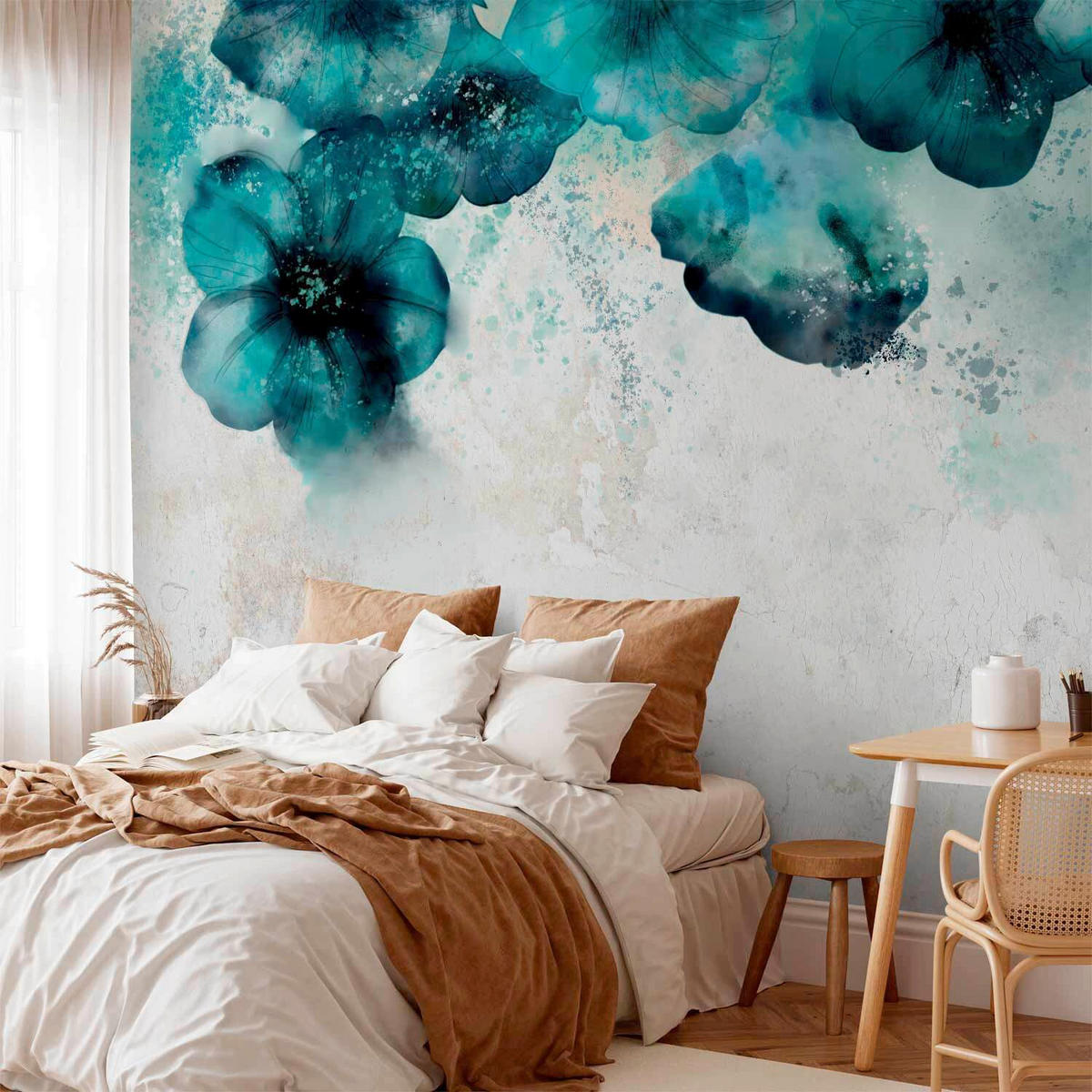 FOTOTAPETE  - Türkis/Hellgrau, LIFESTYLE, Textil (400/280cm) - artgeist