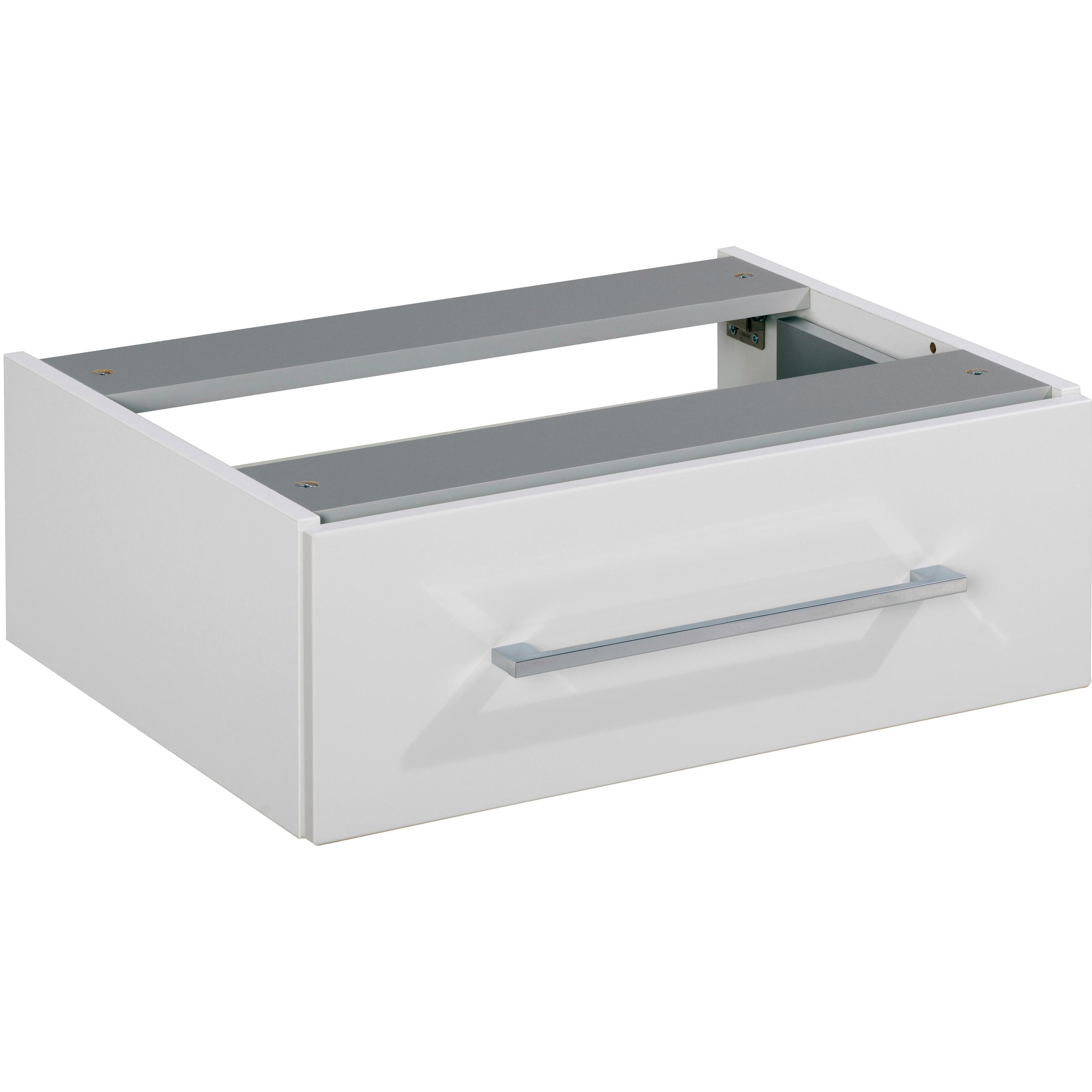 Voleo Unterschrank Lara Weiß, Chrom, Weiß Hochglanz 60x20.9x48.8 cm