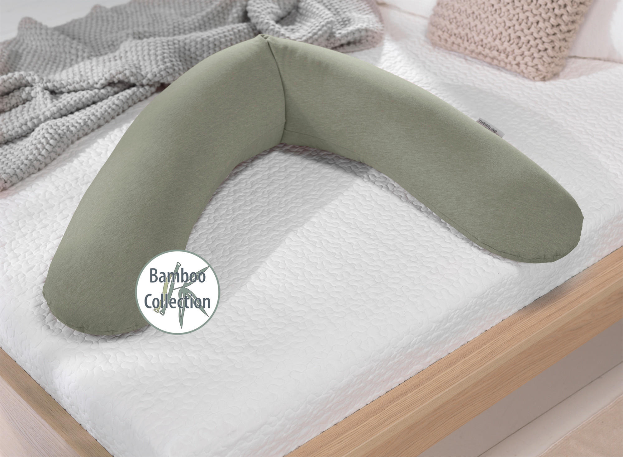 STILLKISSEN 190 cm   - Grau/Grün, Basics, Textil (190cm) - Trendline
