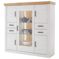 HIGHBOARD  in 142/142/40 cm  - Eichefarben/Graphitfarben, Design, Glas/Holzwerkstoff (142/142/40cm) - MID.YOU