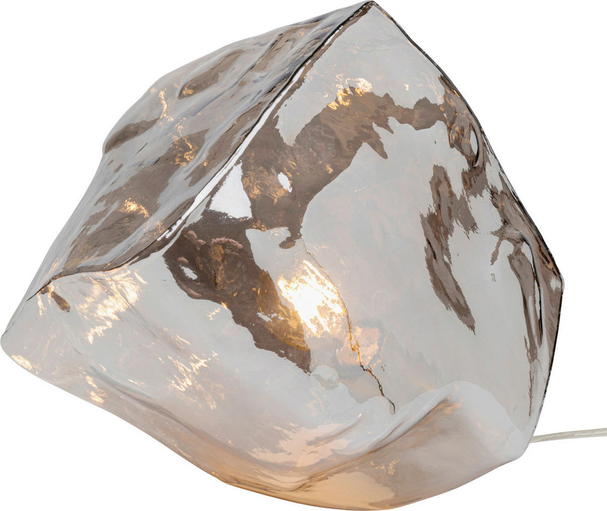 TISCHLEUCHTE 30/30/30 cm   - Graubraun, Trend, Glas/Metall (30/30/30cm) - Kare-Design