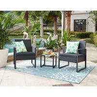 GARTENSET  - Anthrazit/Grau, Design, Kunststoff/Textil - Livetastic