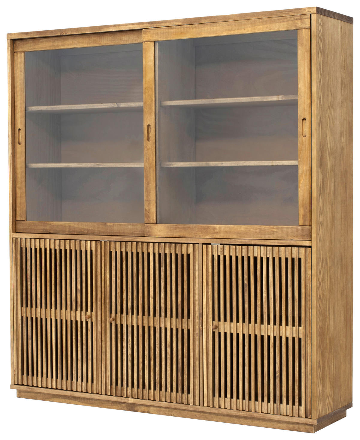 VITRINE in massiv Kiefer Eichefarben  - Eichefarben, MODERN, Holz (166/182/42cm) - MID.YOU