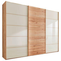 SCHWEBETÜRENSCHRANK Buchefarben, Champagner  - Champagner/Buchefarben, Natur, Glas/Holz (250/236/67cm) - Linea Natura