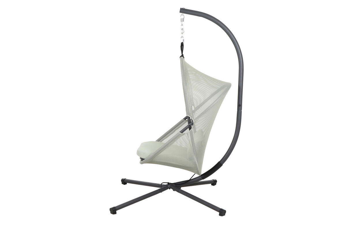 HÄNGESESSEL 123/195/106 cm  - Anthrazit/Grün, KONVENTIONELL, Kunststoff/Textil (123/195/106cm) - Siena Garden