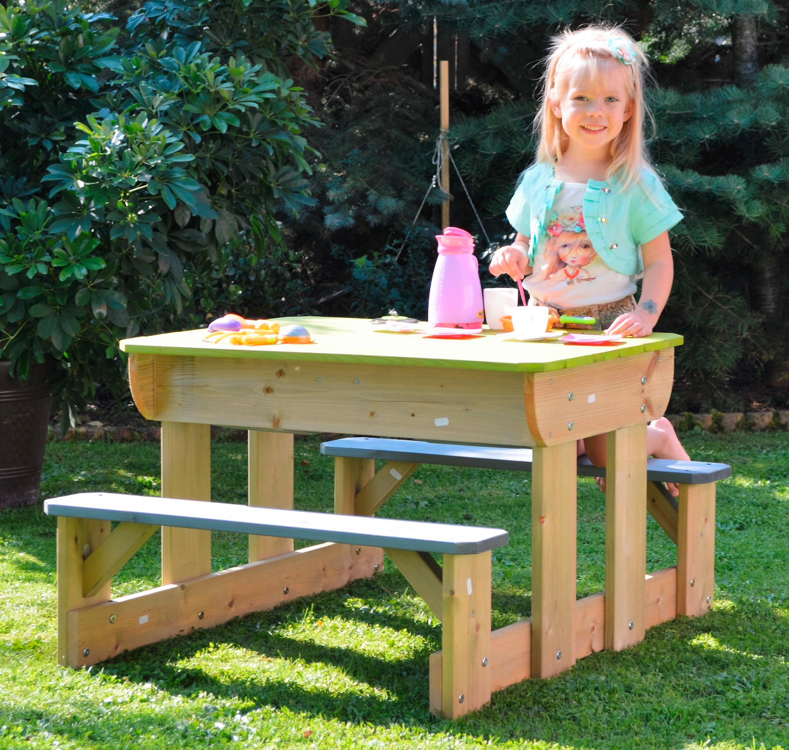 WASSERSPIELTISCH Kieferfarben  - Kieferfarben, KONVENTIONELL, Holz (100/53/80cm) - Ambia Garden
