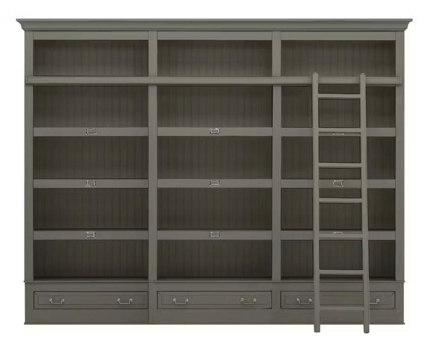 BÜCHERWAND Pinie teilmassiv Grau  - Bronzefarben/Grau, LIFESTYLE, Holz/Metall (311/238,5/46,5cm) - Livetastic