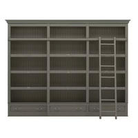 BÜCHERWAND Pinie teilmassiv Grau  - Bronzefarben/Grau, LIFESTYLE, Holz/Metall (311/238,5/46,5cm) - Livetastic