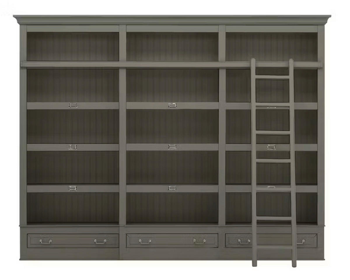 BÜCHERWAND Pinie teilmassiv Grau  - Bronzefarben/Grau, LIFESTYLE, Holz/Metall (311/238,5/46,5cm) - Livetastic