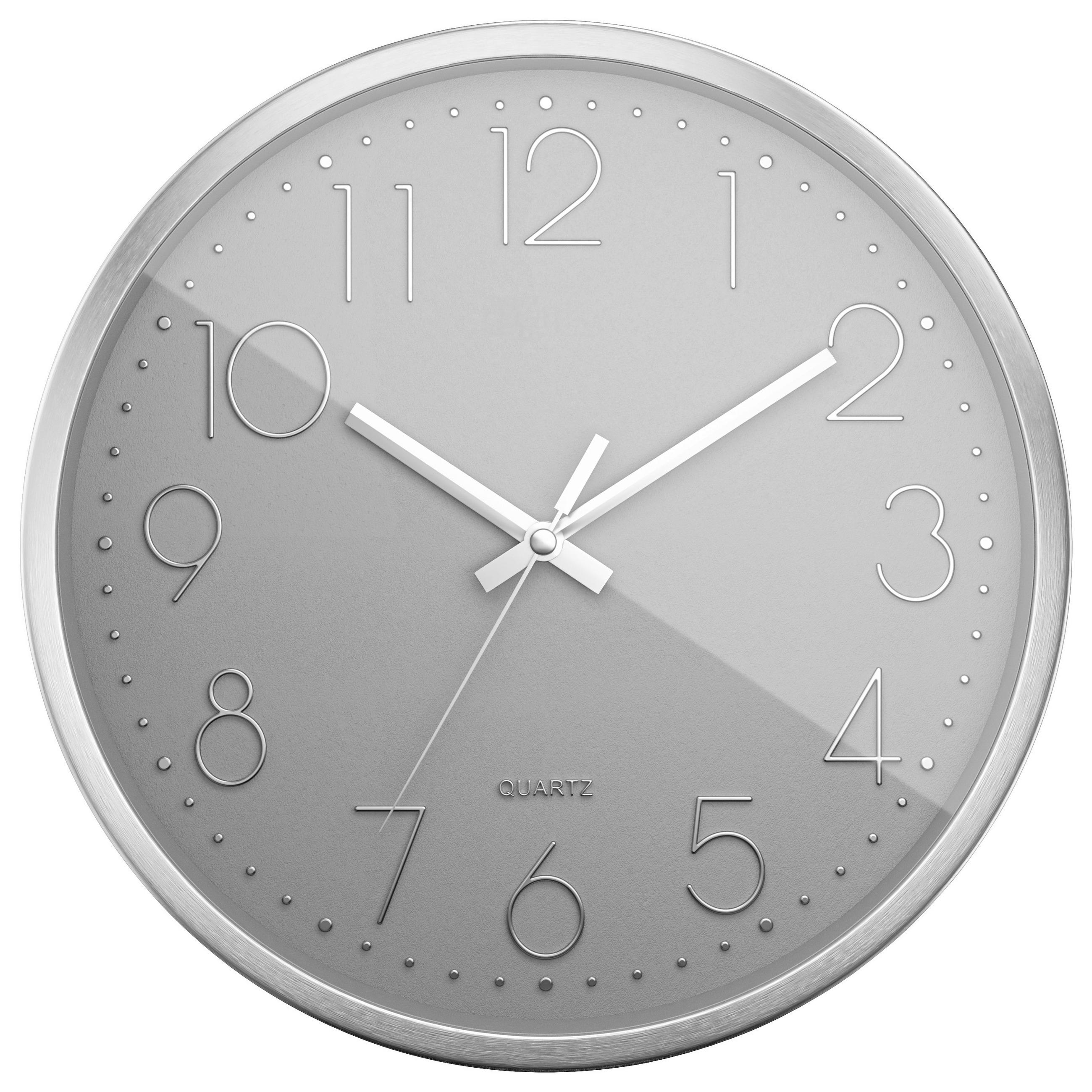 WANDUHR  Silberfarben 30 cm  - Silberfarben, Basics, Metall (30cm)
