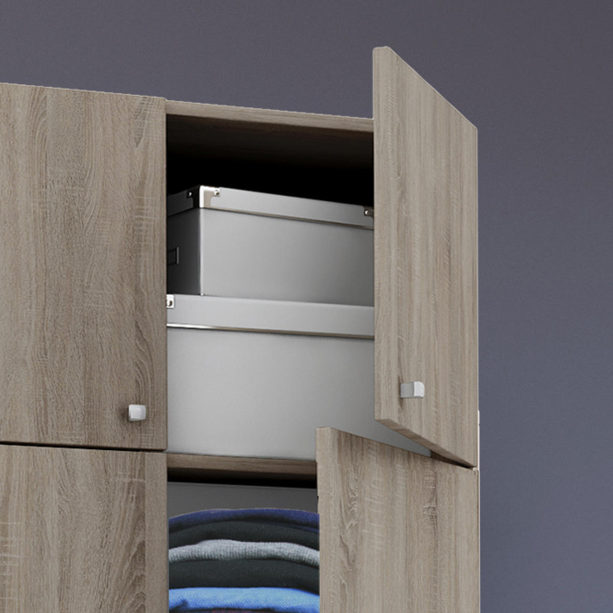 MEHRZWECKSCHRANK 70/238/39 cm  in Sonoma Eiche  - Silberfarben/Sonoma Eiche, MODERN, Holzwerkstoff/Kunststoff (70/238/39cm) - MID.YOU