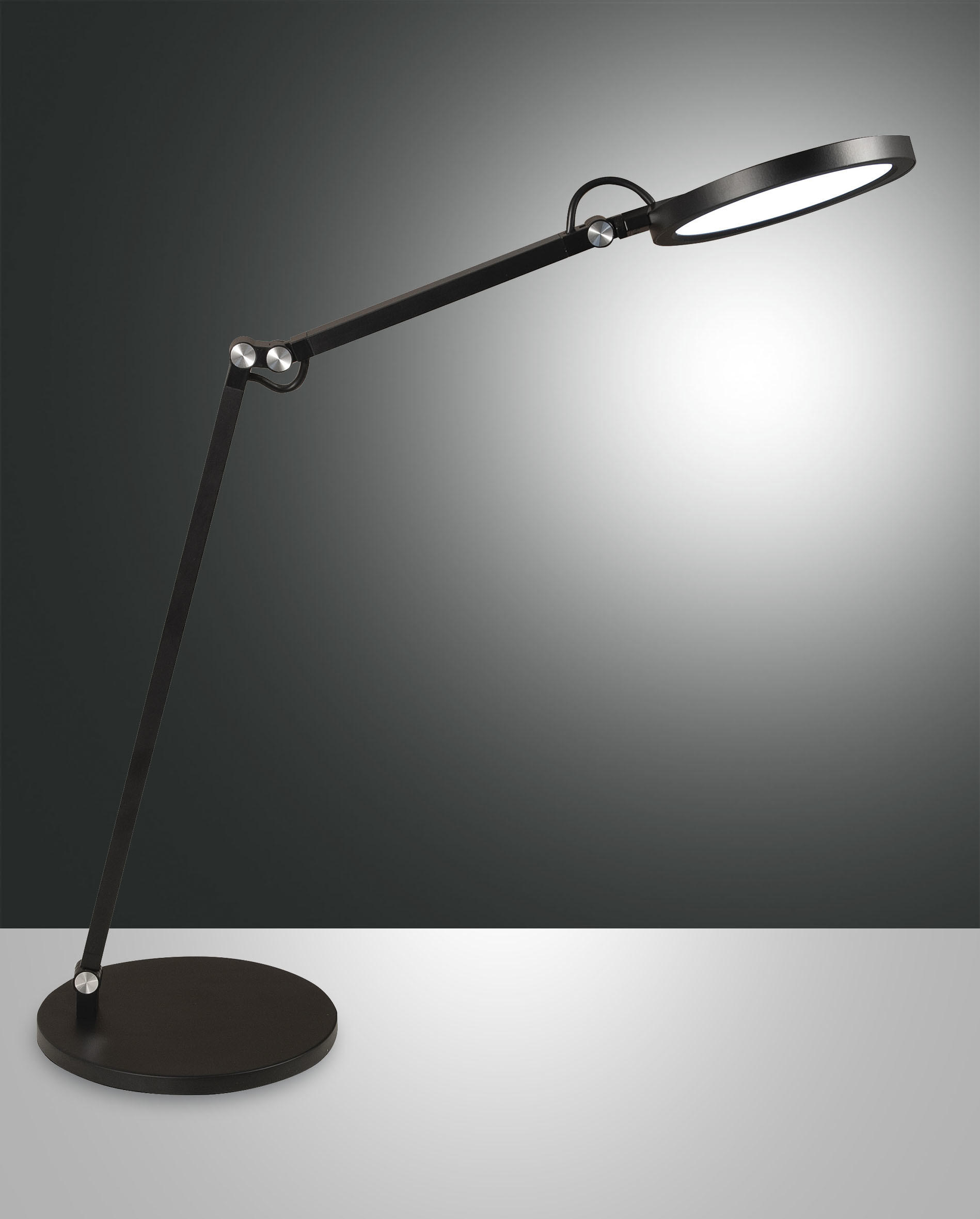 LED-SCHREIBTISCHLEUCHTE Regina 40/80 cm   - Schwarz, Design, Kunststoff/Metall (40/80cm) - Fabas Luce