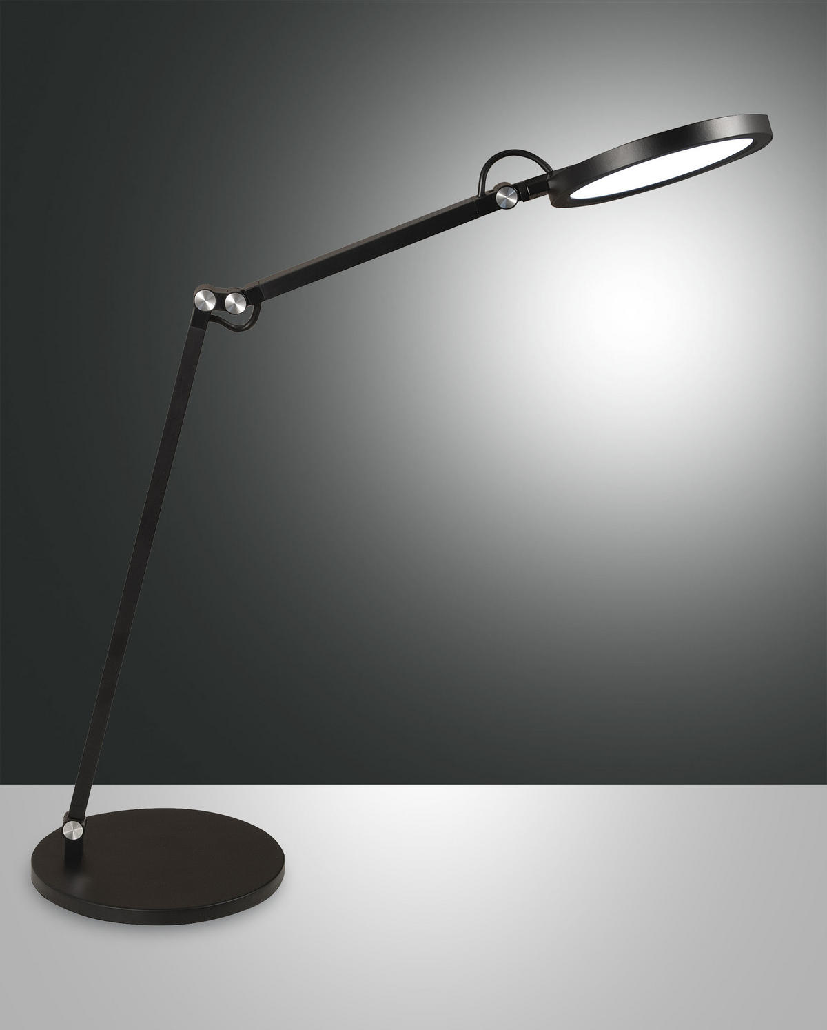 LED-SCHREIBTISCHLEUCHTE Regina 40/80 cm   - Schwarz, Design, Kunststoff/Metall (40/80cm) - Fabas Luce