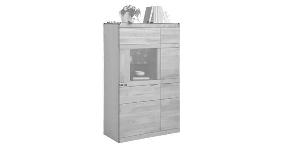 HIGHBOARD - Eichefarben, KONVENTIONELL, Glas/Holz (90/140/40,6cm) - Cantus