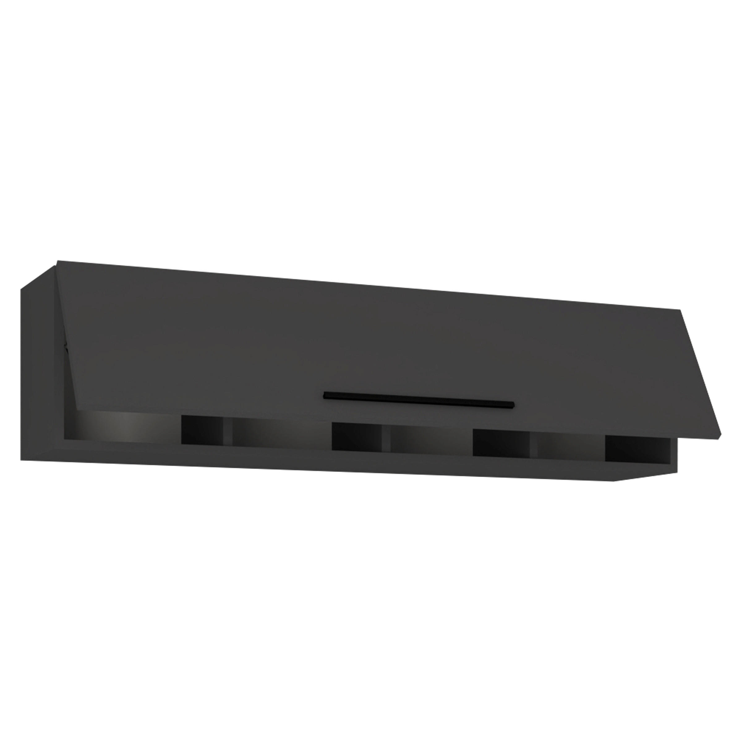 VÄGGHYLLPLAN 115/30/30 cm - svart/antracit, Modern, metall/trämaterial (115/30/30cm) - MID.YOU