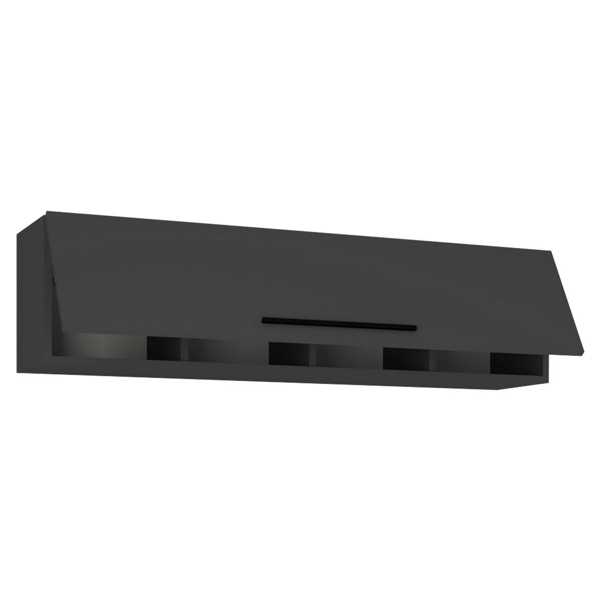 VÄGGHYLLPLAN 115/30/30 cm  - svart/antracit, Modern, metall/trämaterial (115/30/30cm) - MID.YOU