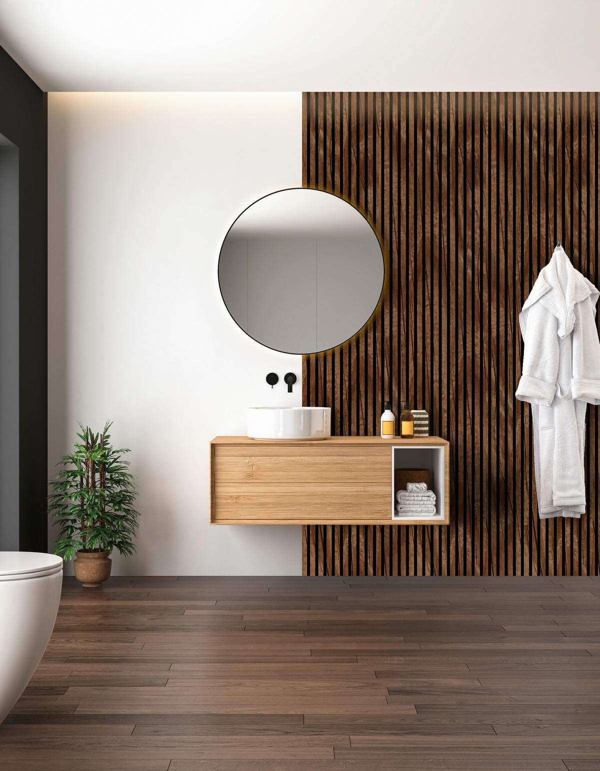 AKUSTIKPANEEL PVC Eiche foliert 57.25/1.9/240 cm  - Eichefarben, KONVENTIONELL, Holzwerkstoff/Textil (57.25/1.9/240cm)