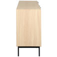 SIDEBOARD  200/80/40 cm 3 Schublade(n)  - Eichefarben/Schwarz, KONVENTIONELL, Glas/Holzwerkstoff (200/80/40cm) - Xora