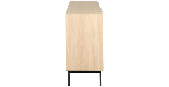 SIDEBOARD  200/80/40 cm 3 Schublade(n)  - Eichefarben/Schwarz, KONVENTIONELL, Glas/Holzwerkstoff (200/80/40cm) - Xora