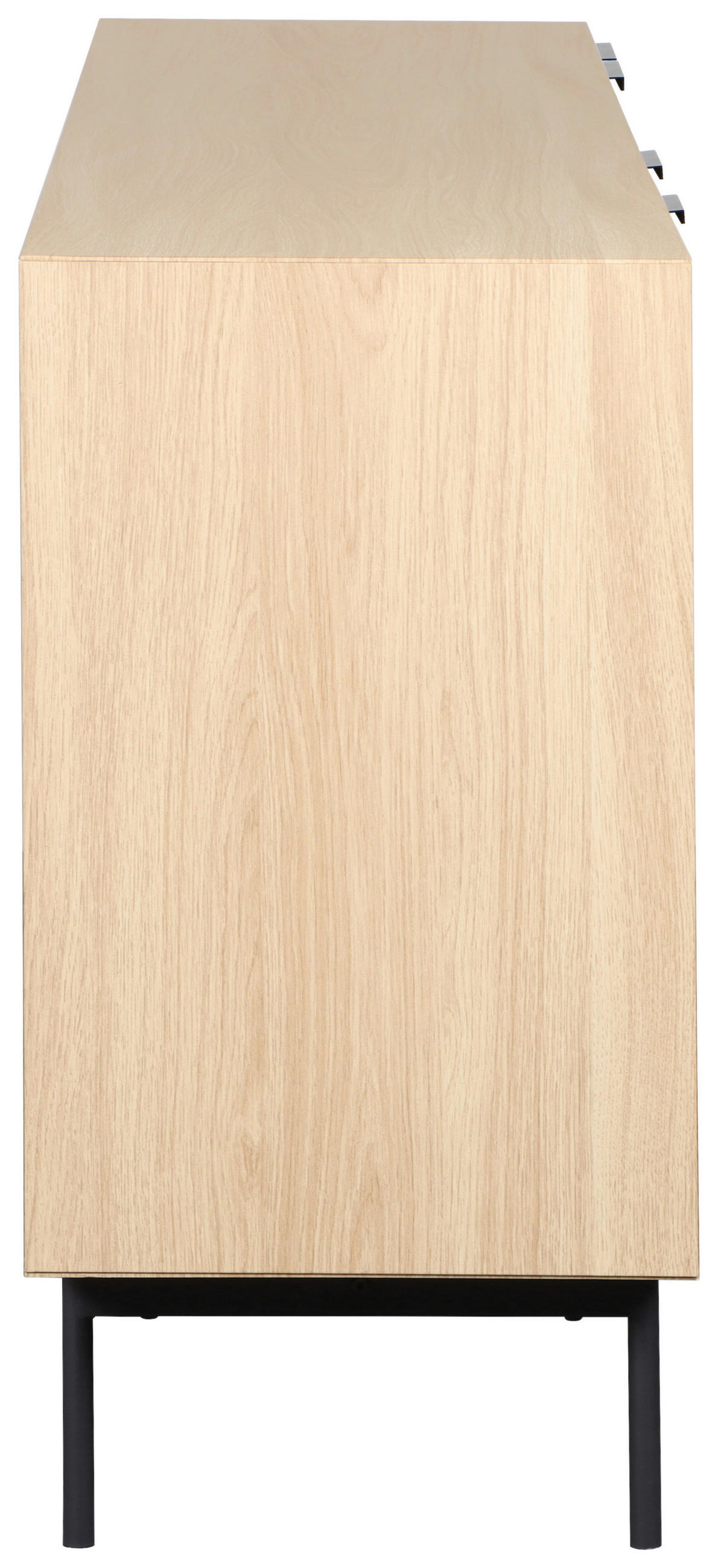SIDEBOARD  200/80/40 cm 3 Schublade(n)  - Eichefarben/Schwarz, KONVENTIONELL, Glas/Holzwerkstoff (200/80/40cm) - Xora