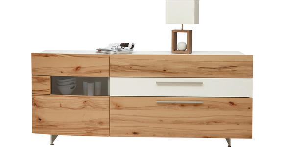 SIDEBOARD 213/90/50 cm - Edelstahlfarben/Buchefarben, Design, Glas/Holz (213/90/50cm) - Dieter Knoll