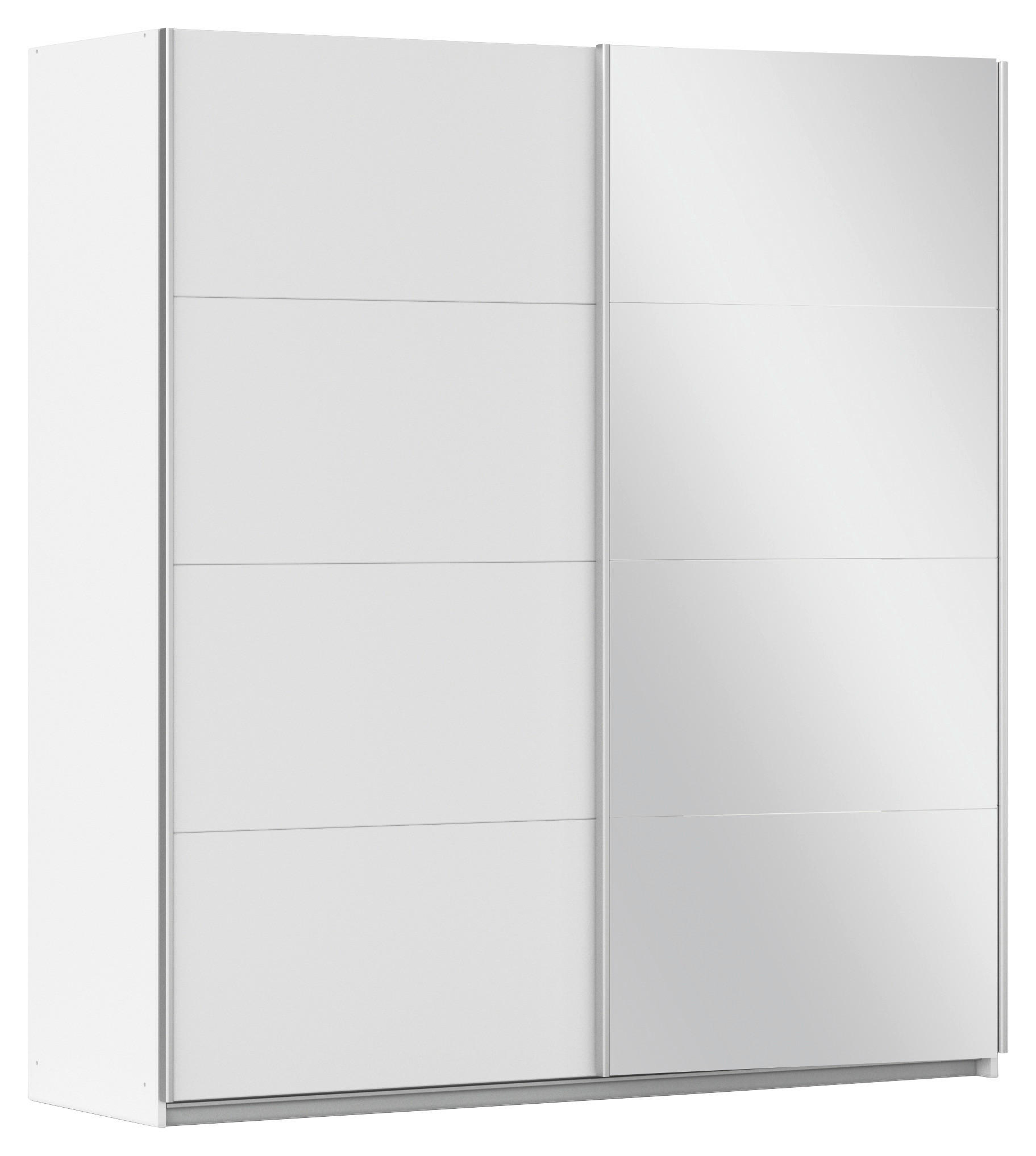 GARDEROB MED SKJUTDÖRRAR 181/197/61 cm 2-dörrar - vit/aluminiumfärg, Modern, metall/trämaterial (181/197/61cm) - Rauch Möbel