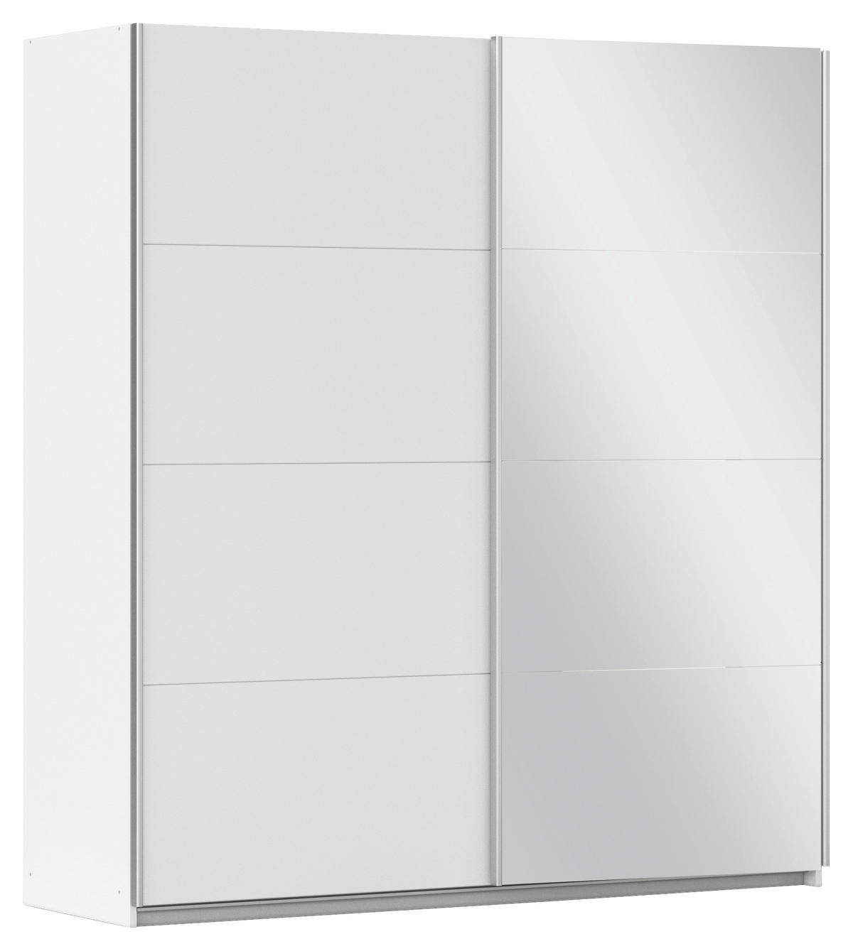 SCHWEBETÜRENSCHRANK in Weiss  - Weiss/Alufarben, Modern, Holzwerkstoff/Metall (181/197/61cm) - Rauch Möbel