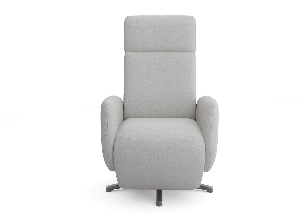 RELAXSESSEL in Textil Hellgrau  - Hellgrau/Schwarz, Konventionell, Textil/Metall (71/110/82cm) - Sit & More