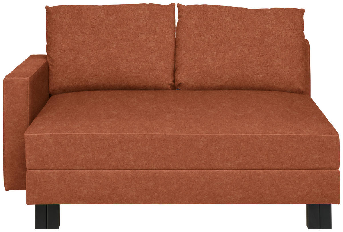 LIEGE  in Velours Rostfarben  - Eiche dunkel/Rostfarben, MODERN, Holz/Textil (137/72/155cm) - Joka