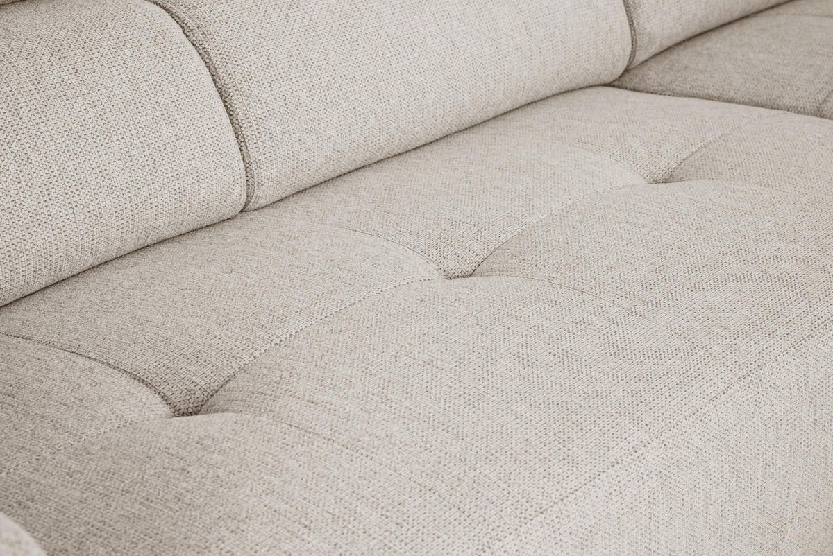 ECKSOFA in Struktur Greige  - Greige/Schwarz, Design, Kunststoff/Textil (205/284cm) - MID.YOU