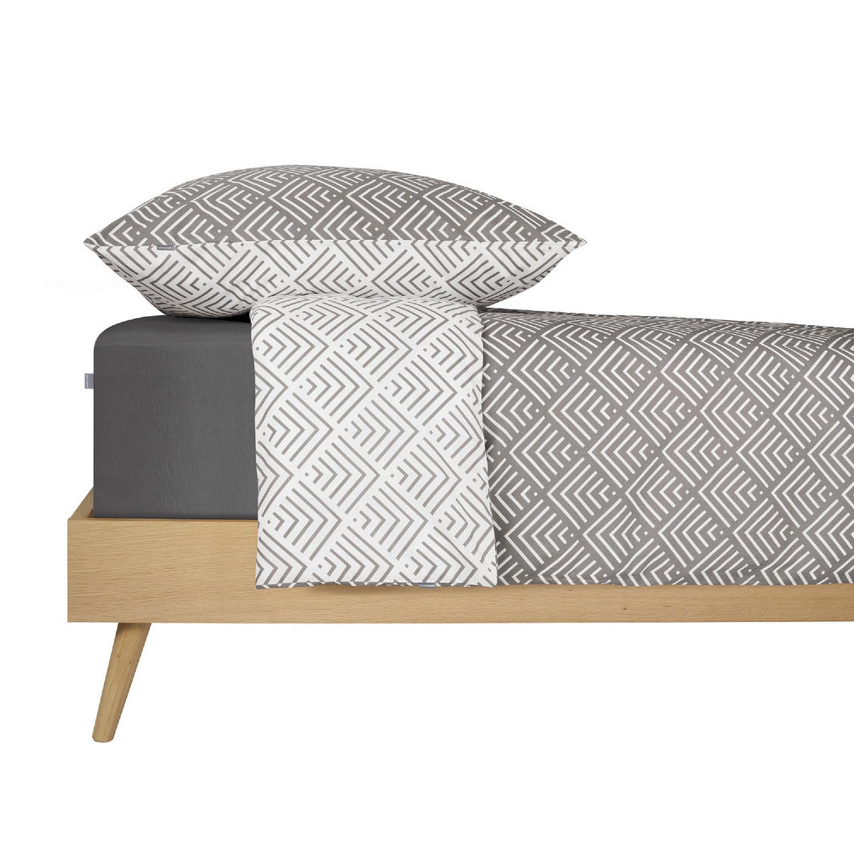 BETTWÄSCHE 2-teilig MABEL Renforcé 135/200 cm  - Grau, Basics, Textil (135/200cm)