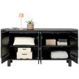 SIDEBOARD  in 180/80/40 cm  - Schwarz, Trend, Holz/Metall (180/80/40cm) - Ambia Home