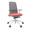 DREHSTUHL Lederlook Grau, Orange, Weiß  - Orange/Weiß, MODERN, Kunststoff/Textil (70/103-115/70cm)