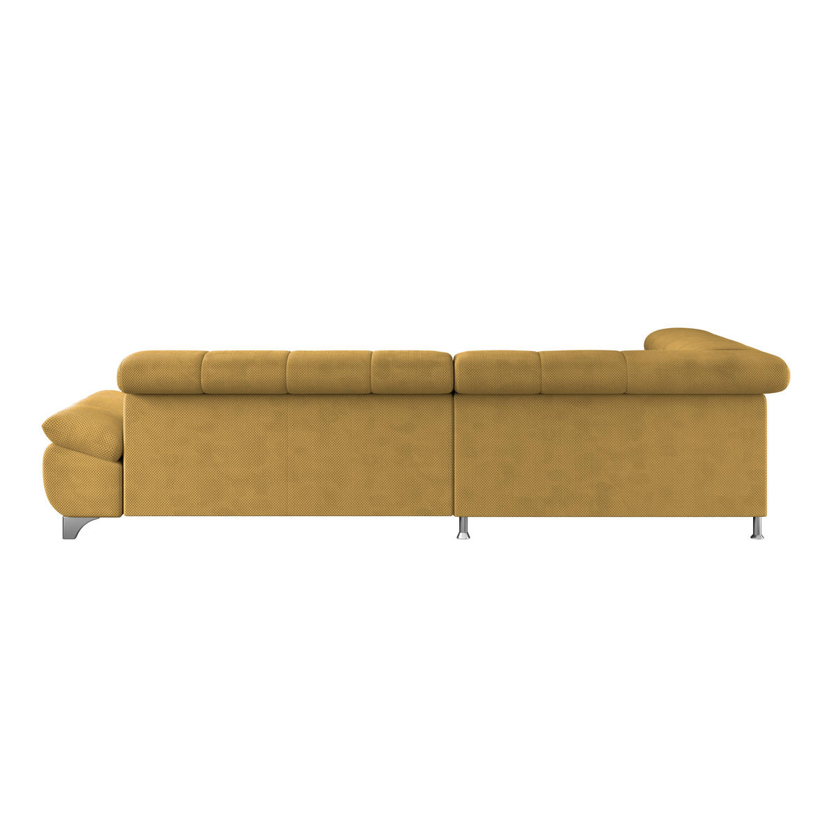 ECKSOFA Senfgelb Chenille  - Chromfarben/Senfgelb, KONVENTIONELL, Textil/Metall (234/312cm) - Livetastic