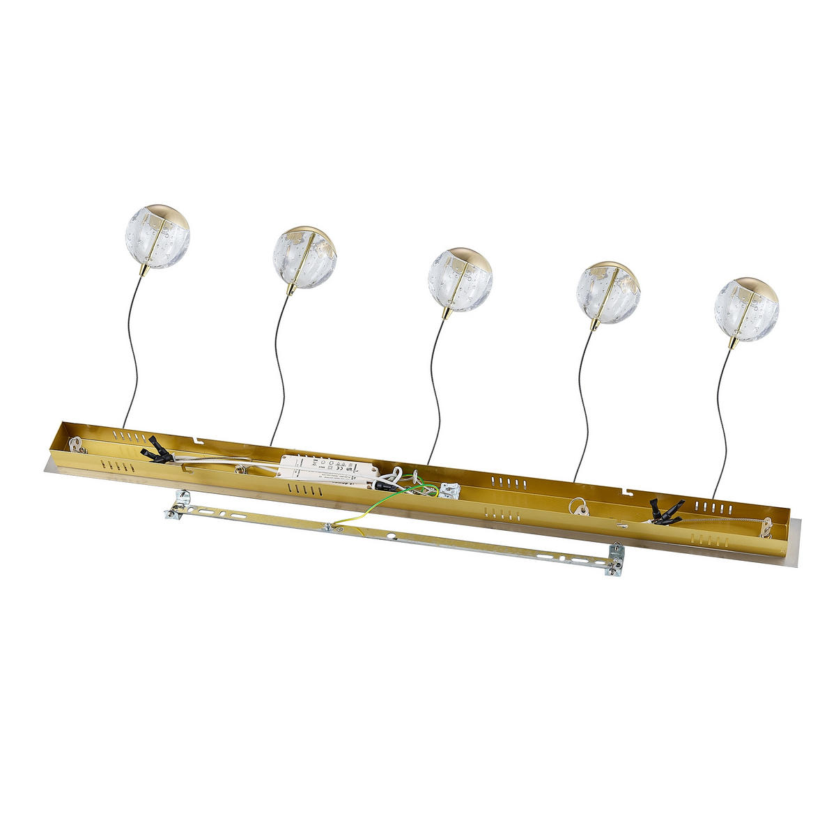LED-HÄNGELEUCHTE Hastings 96/9/150 cm   - Goldfarben, Design, Glas/Metall (96/9/150cm) - Dieter Knoll