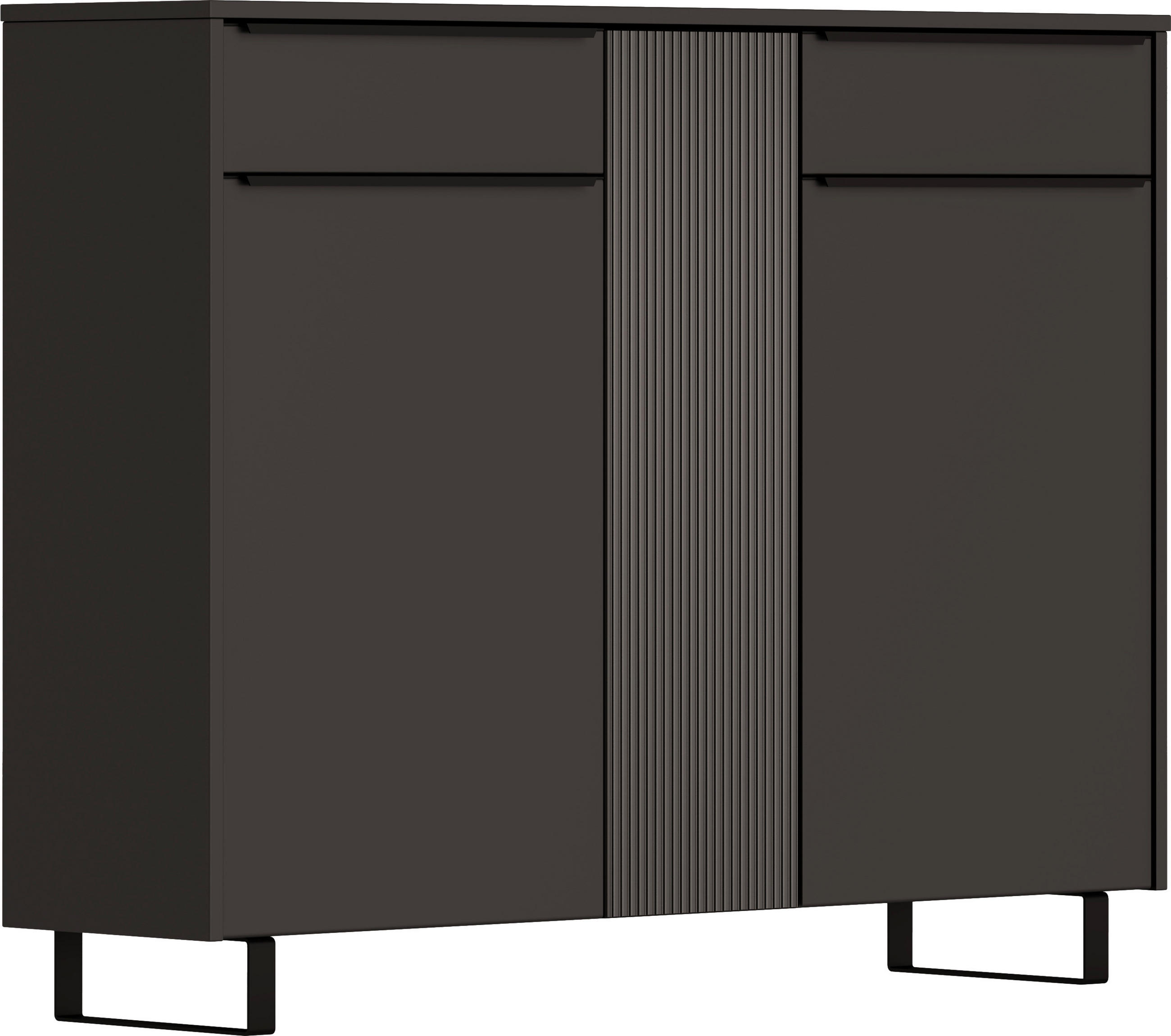 SCHUHSCHRANK 137/105/34 cm  - Anthrazit/Schwarz, Design, Glas/Holzwerkstoff (137/105/34cm) - Dieter Knoll