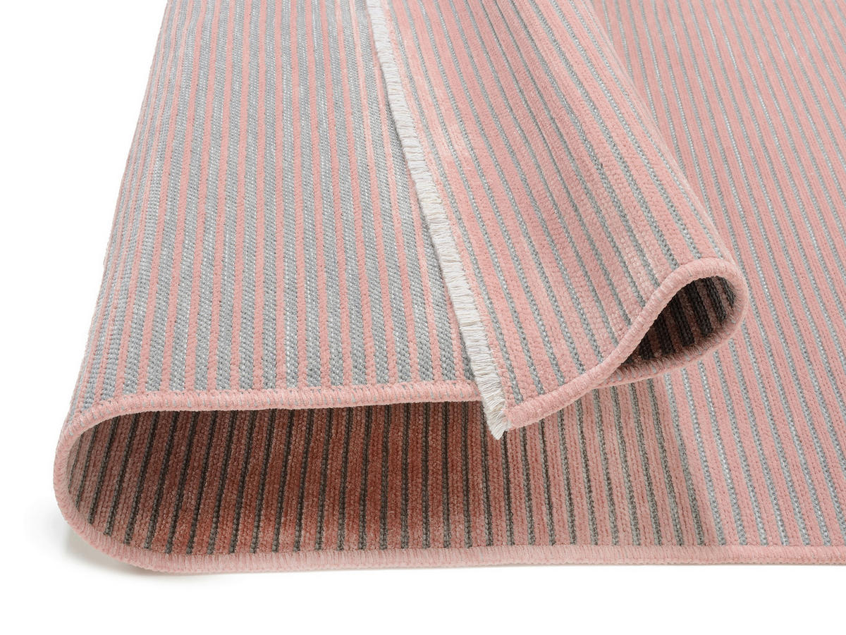 FLACHWEBETEPPICH 200/290 cm Grau, Pink  - Pink/Grau, Design, Textil (200/290cm) - Novel